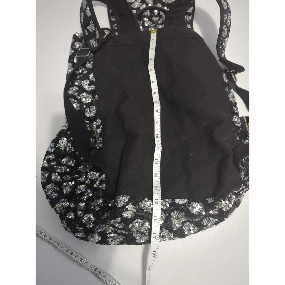 Victoria's Secret PINK Bling Leopard Sequin Campus Backpack drawstring Y2K shiny